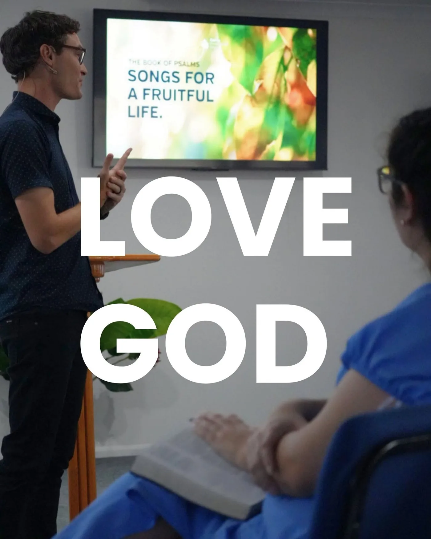 Bible teaching at a church gathering